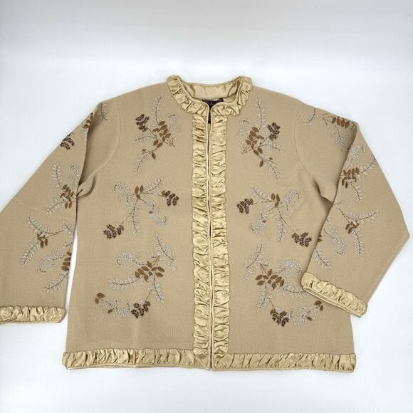 QVC Artistica Womens Size 1X Lightweight Wool Boho Blazer 1X Wearable Art Classy - Picture 10 of 10